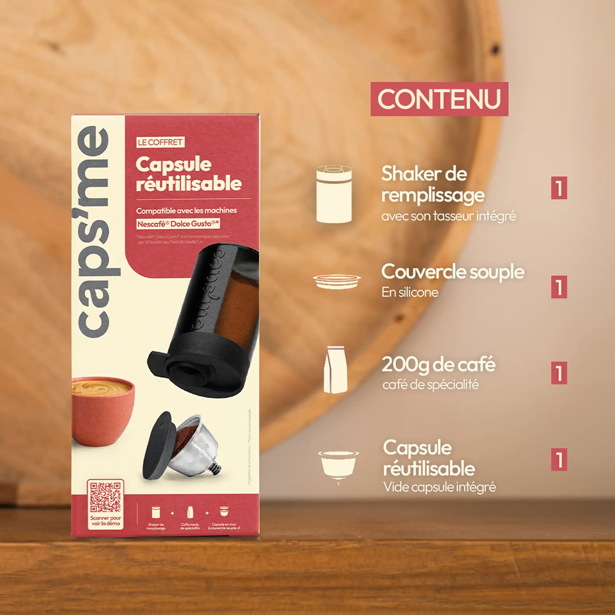Nouveau coffret capsule réutilisable compatible Nescafé® Dolce Gusto®*