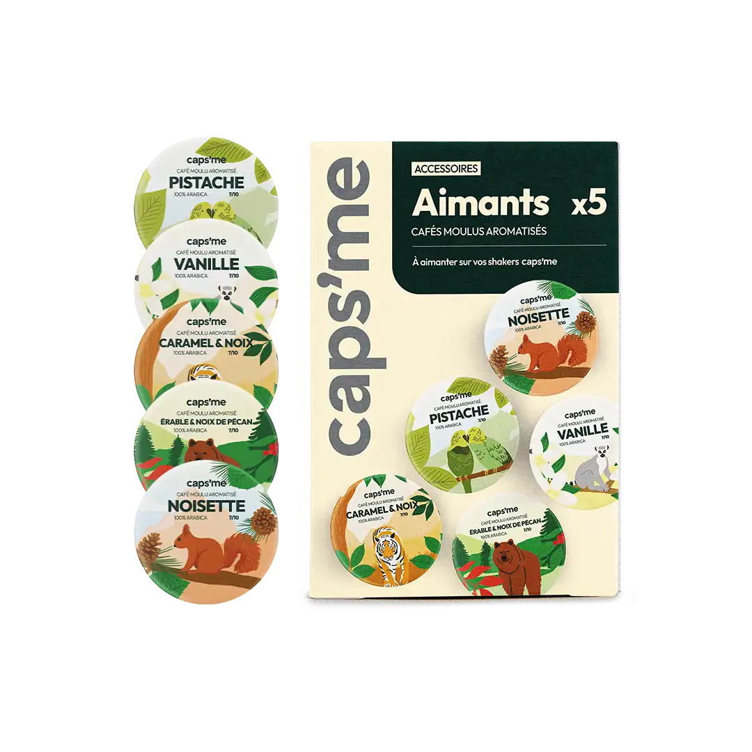 5 Aimants magnétiques de cafés aromatisés