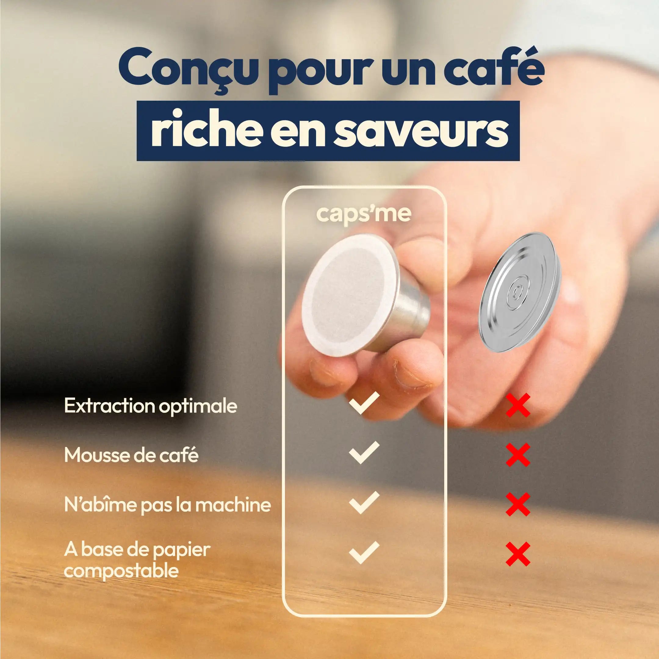 300 opercules & 3 capsules réutilisables & rechargeables en inox compatibles Nespresso®